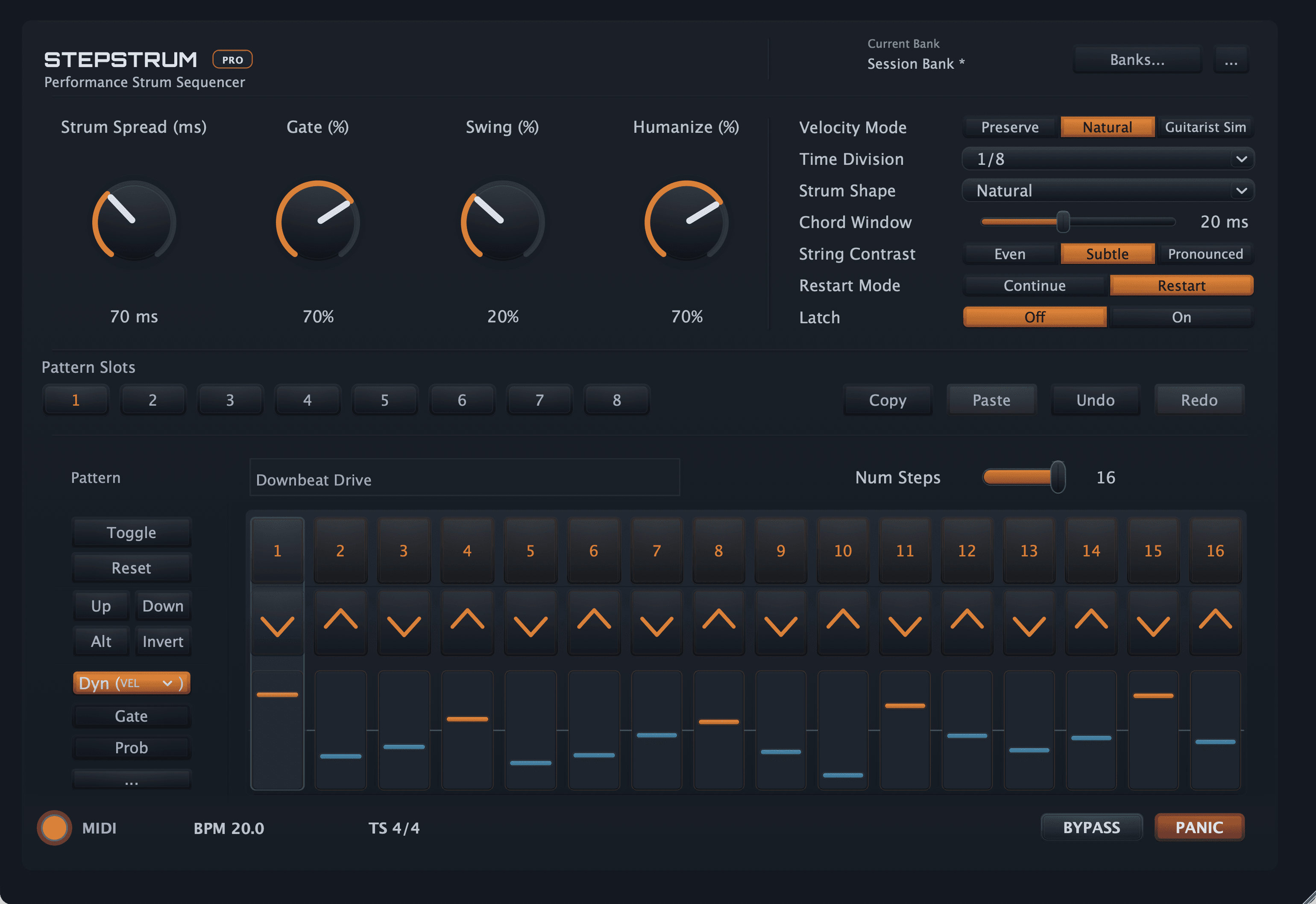 StepStrum Pro interface view for compare context.